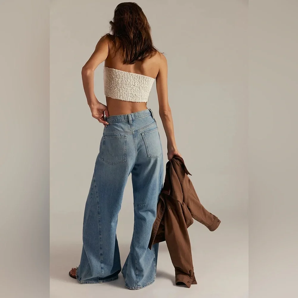 We The Free Sky Blue Wide Leg Jeans - Picture 2 of 14